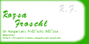 rozsa froschl business card